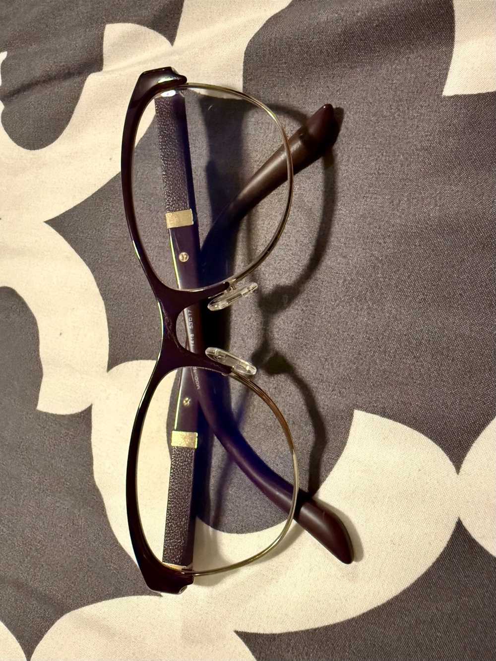 Versace Women’s Plum and Gold Metal Butterfly Glasses